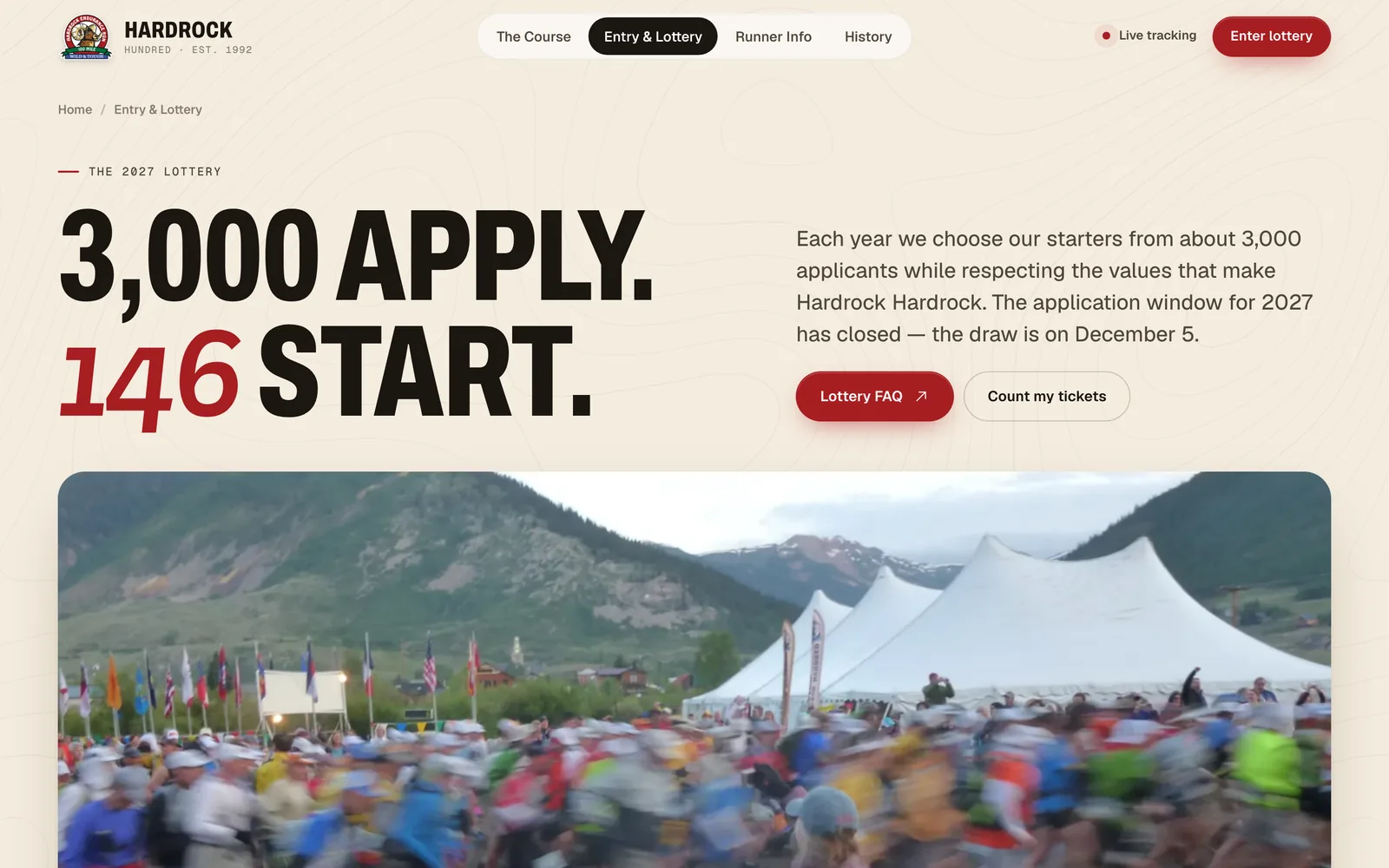 Entry and lottery — Hardrock 100