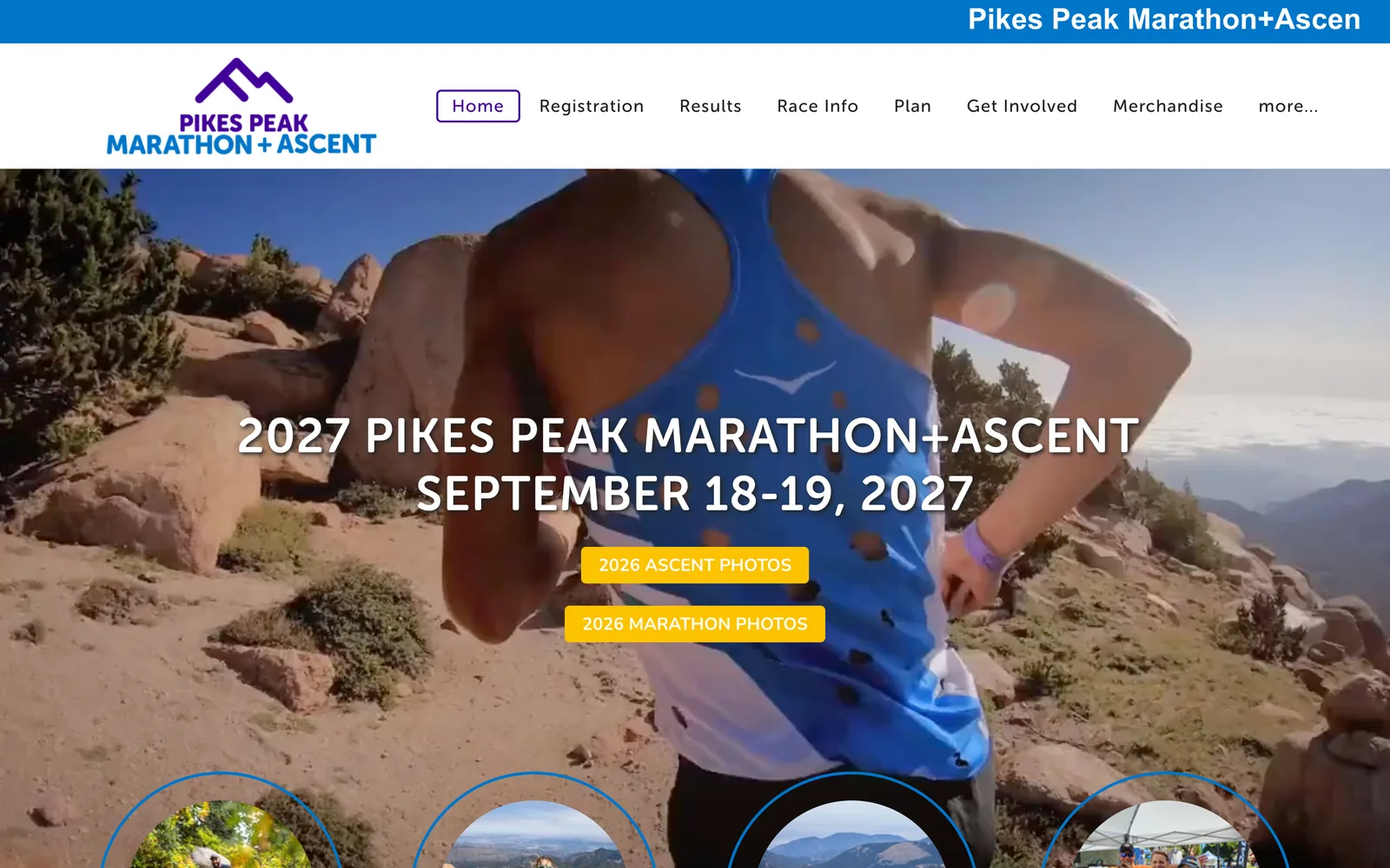 Before — the original Pikes Peak Marathon home page