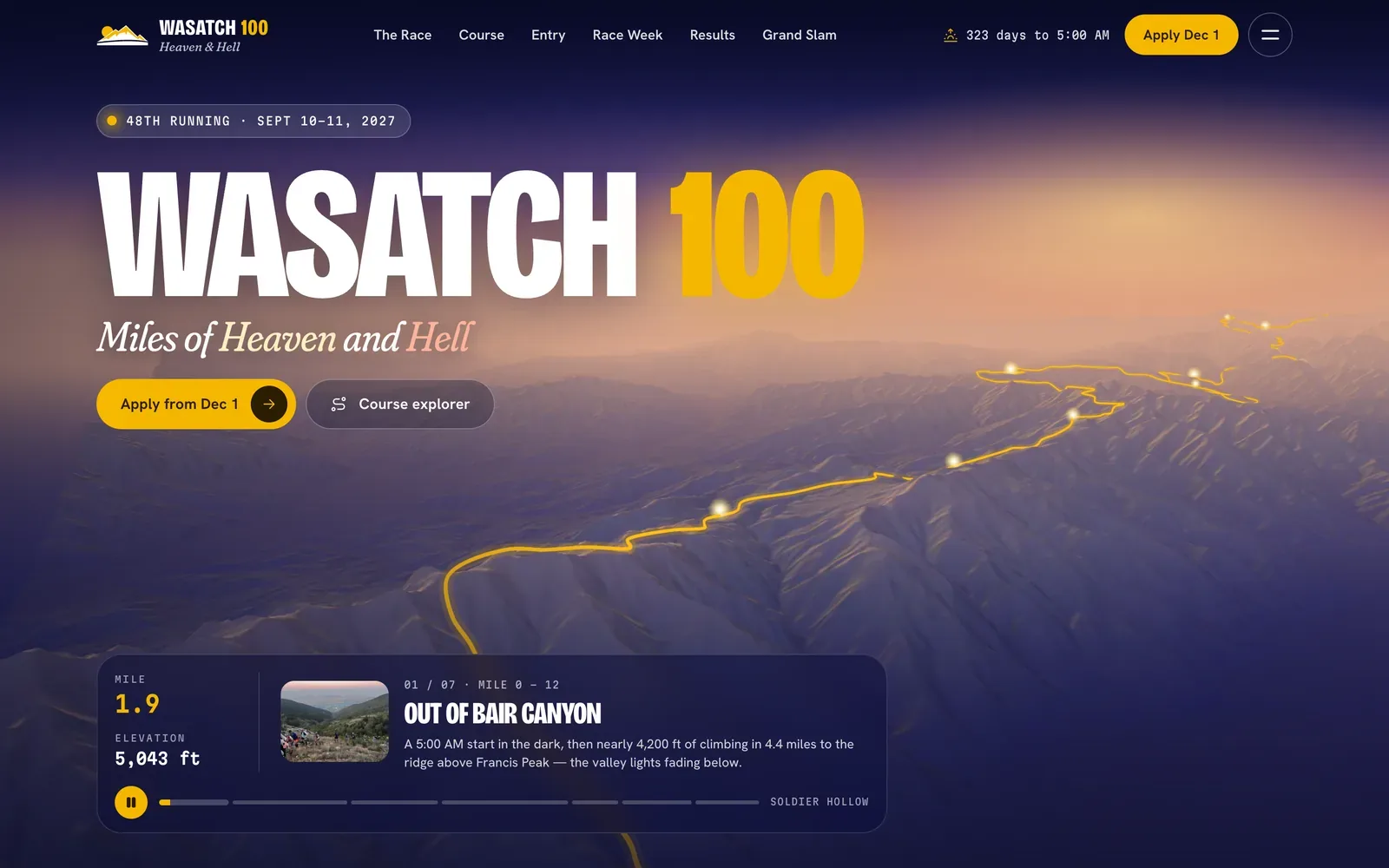 Wasatch 100 race website