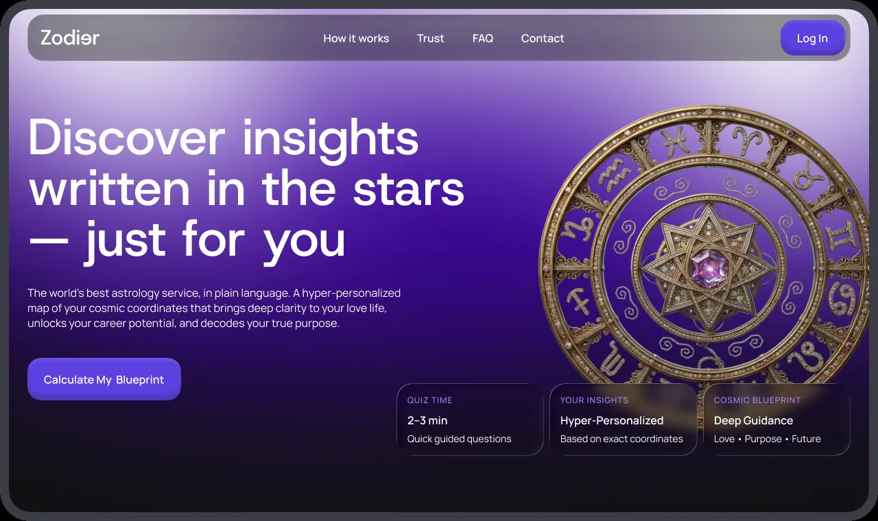 Zodier astrology web app